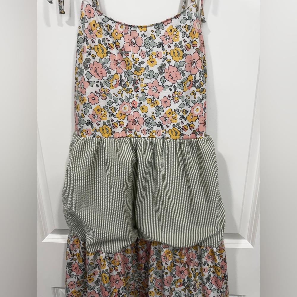 Sage pastel floral harmony gingham dress - Picture 3 of 11